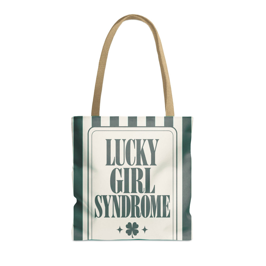 Lucky Bride Syndrome striped tote bag, Blue Spruce