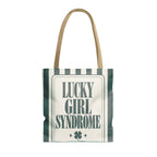 Lucky Bride Syndrome striped tote bag, Blue Spruce