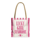 Lucky Bride Syndrome striped tote bag, Crunchberry