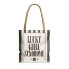 Lucky Bride Syndrome striped tote bag, Espresso