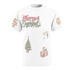 Merry and Engaged Doodles T-shirt, flat front