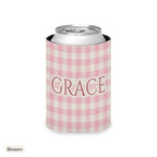 Custom name can cooler, Gingham, Regular, Blossom
