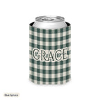 Custom name can cooler, Gingham, Regular, Blue Spruce