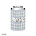 Custom name can cooler, Gingham, Regular, Chambray