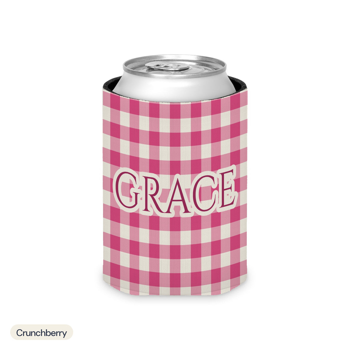 Custom name can cooler, Gingham, Regular, Crunchberry
