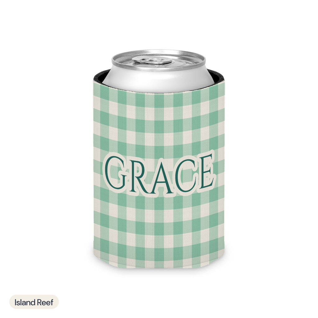 Custom name can cooler, Gingham, Regular, Island Reef