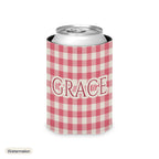 Custom name can cooler, Gingham, Regular, Watermelon