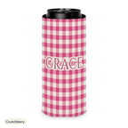 Custom name can cooler, Gingham, Slim, Crunchberry