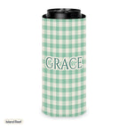Custom name can cooler, Gingham, Slim, Island Reef