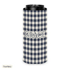 Custom name can cooler, Gingham, Slim, True Navy