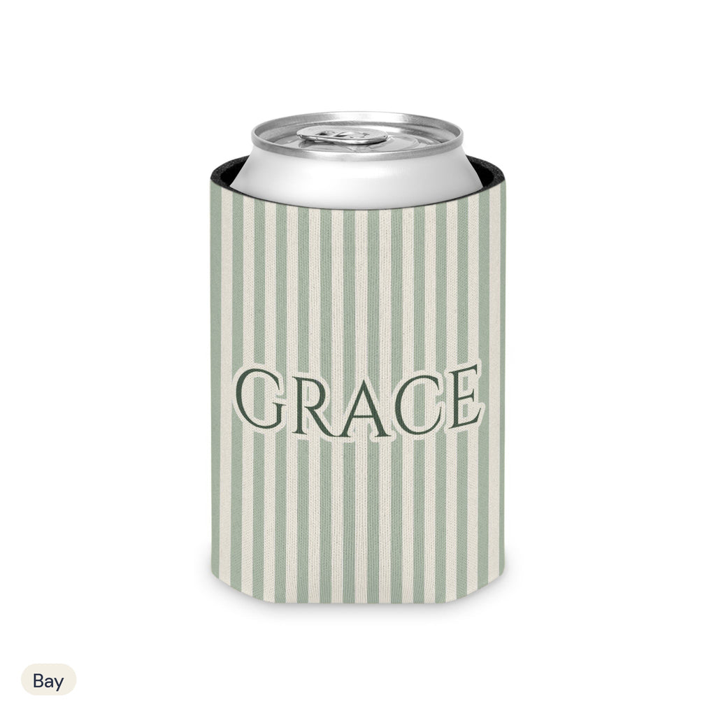 Custom name can cooler, Pinstripe, Regular, Bay