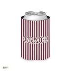 Custom name can cooler, Pinstripe, Regular, Berry