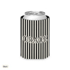 Custom name can cooler, Pinstripe, Regular, Black