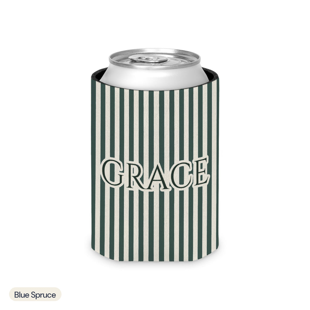 Custom name can cooler, Pinstripe, Regular, Blue Spruce