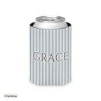 Custom name can cooler, Pinstripe, Regular, Chambray