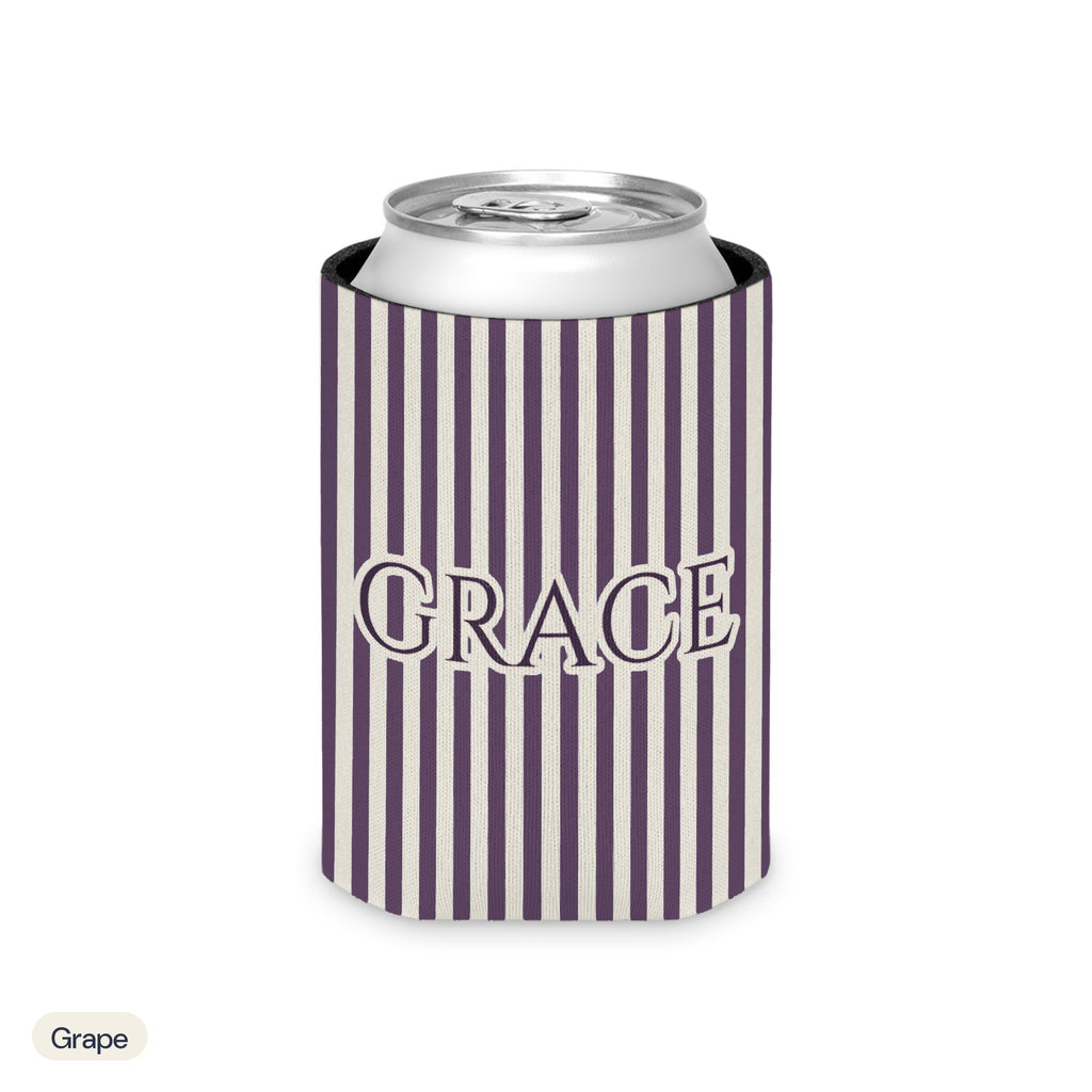 Custom name can cooler, Pinstripe, Regular, Grape
