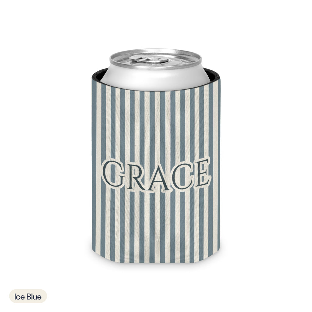 Custom name can cooler, Pinstripe, Regular, Ice Blue