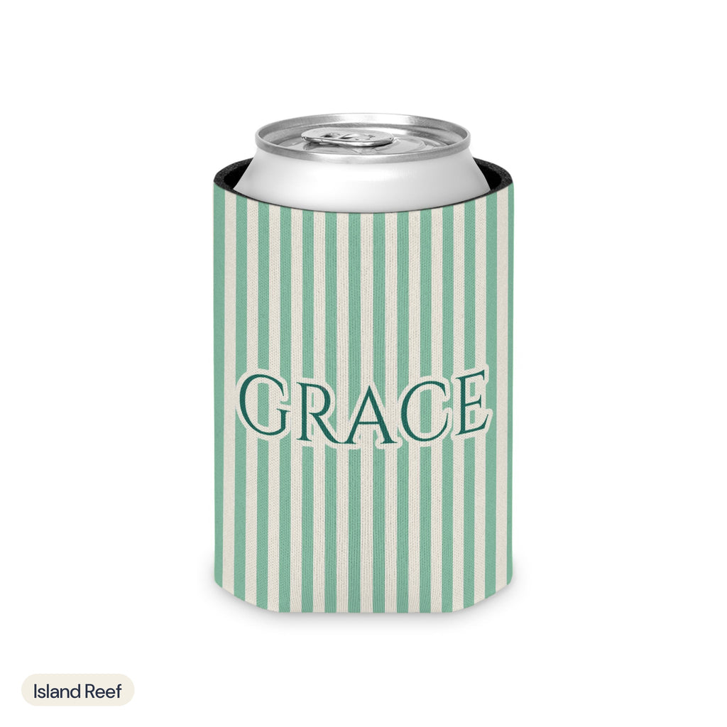 Custom name can cooler, Pinstripe, Regular, Island Reef