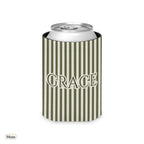 Custom name can cooler, Pinstripe, Regular, Moss