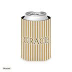 Custom name can cooler, Pinstripe, Regular, Mustard