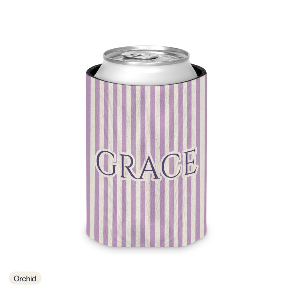 Custom name can cooler, Pinstripe, Regular, Orchid