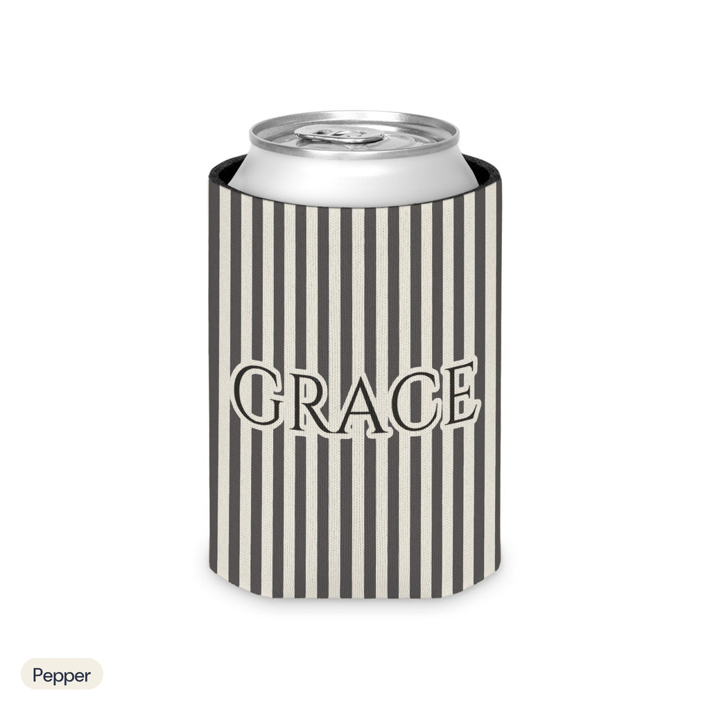 Custom name can cooler, Pinstripe, Regular, Pepper