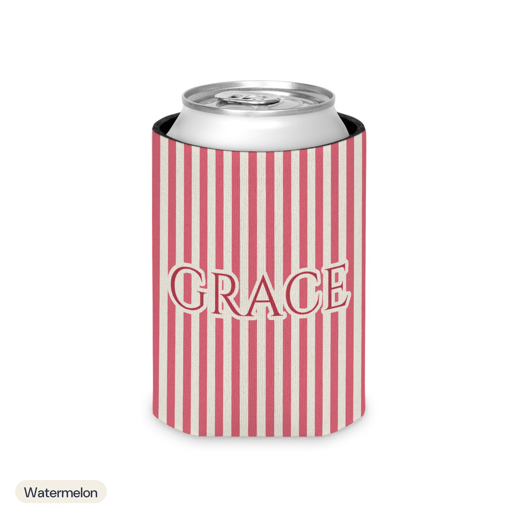 Custom name can cooler, Pinstripe, Regular, Watermelon