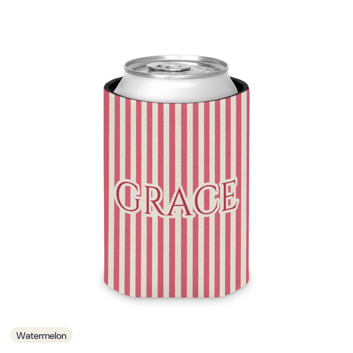 Custom name can cooler, Pinstripe, Regular, Watermelon