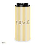 Custom name can cooler, Pinstripe, Slim, Butter