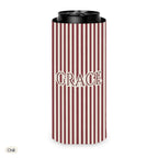 Custom name can cooler, Pinstripe, Slim, Chili