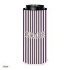 Custom name can cooler, Pinstripe, Slim, Grape