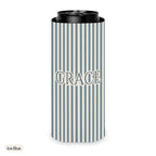 Custom name can cooler, Pinstripe, Slim, Ice Blue
