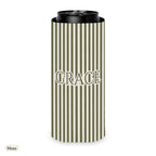 Custom name can cooler, Pinstripe, Slim, Moss