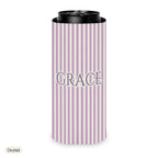 Custom name can cooler, Pinstripe, Slim, Orchid