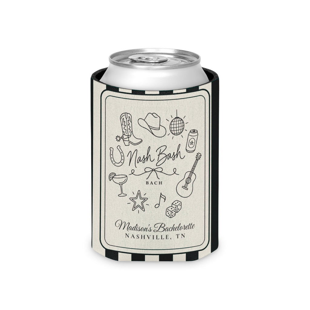 Nash Bash striped can cooler, Black
