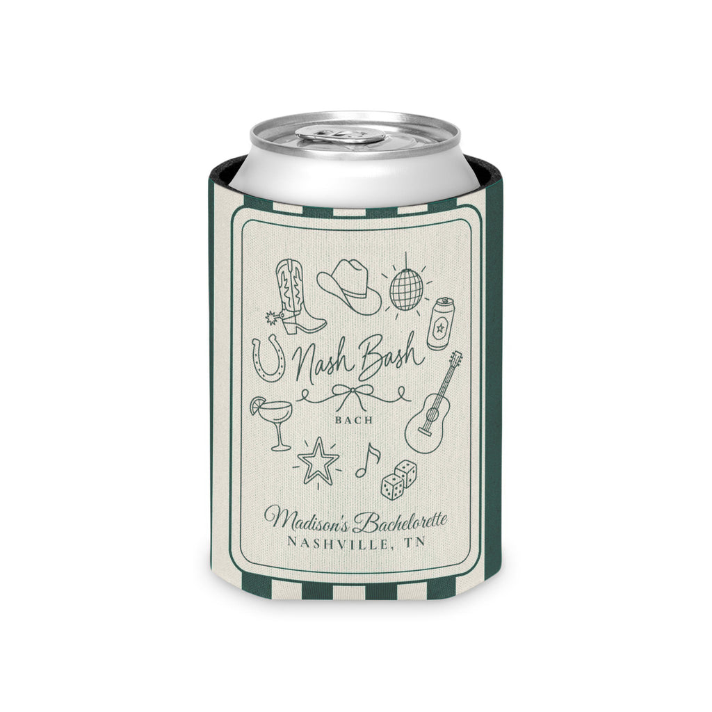 Nash Bash striped can cooler, Blue Spruce