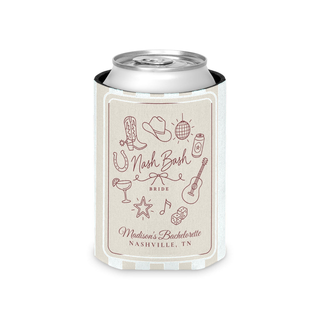 Nash Bash striped can cooler, Bride