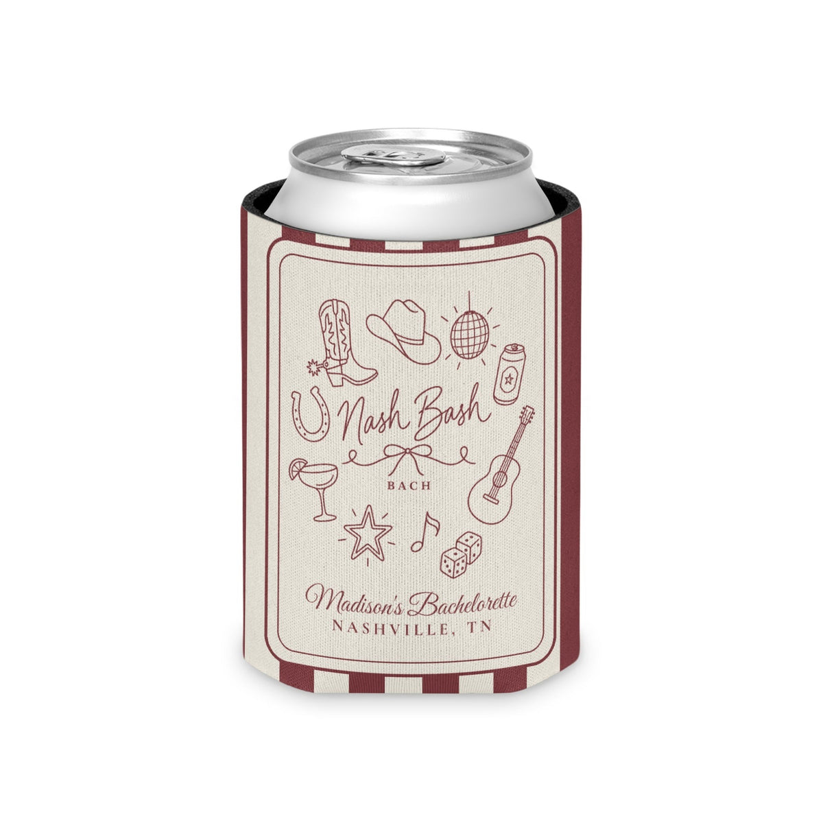 Nash Bash striped can cooler, Chili