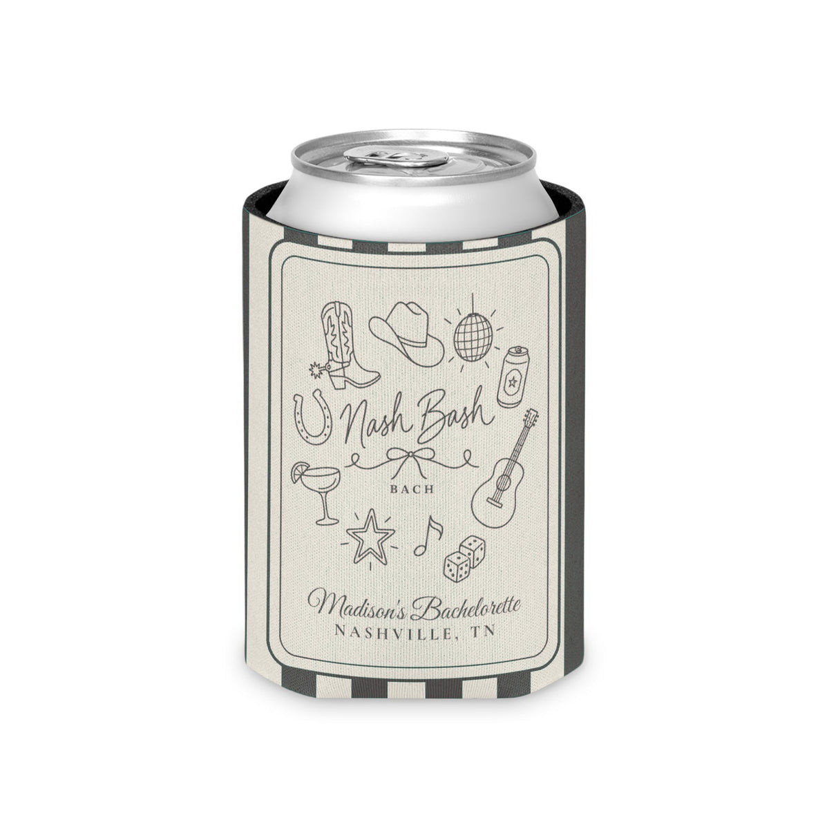 Nash Bash striped can cooler, Pepper