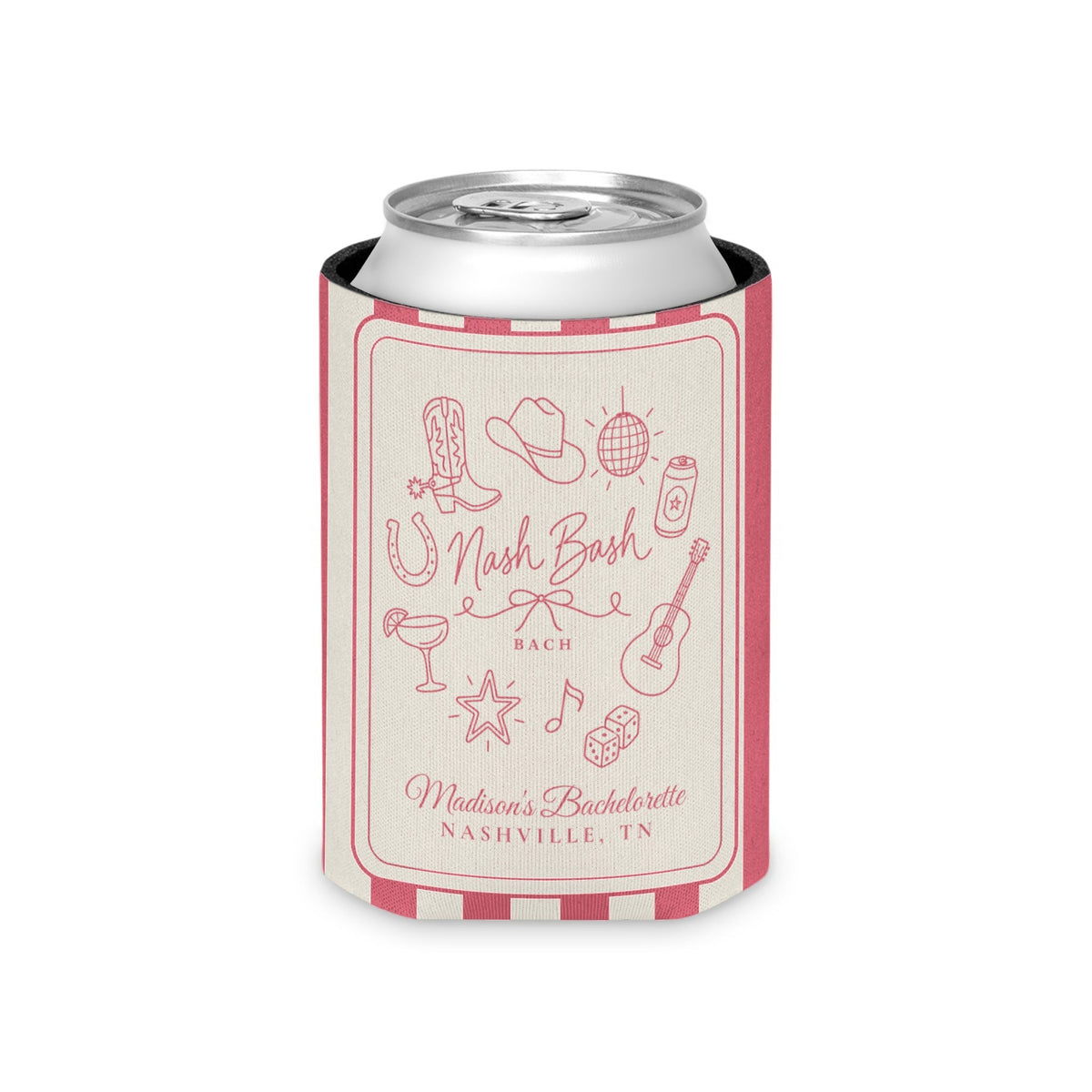 Nash Bash striped can cooler, Watermelon