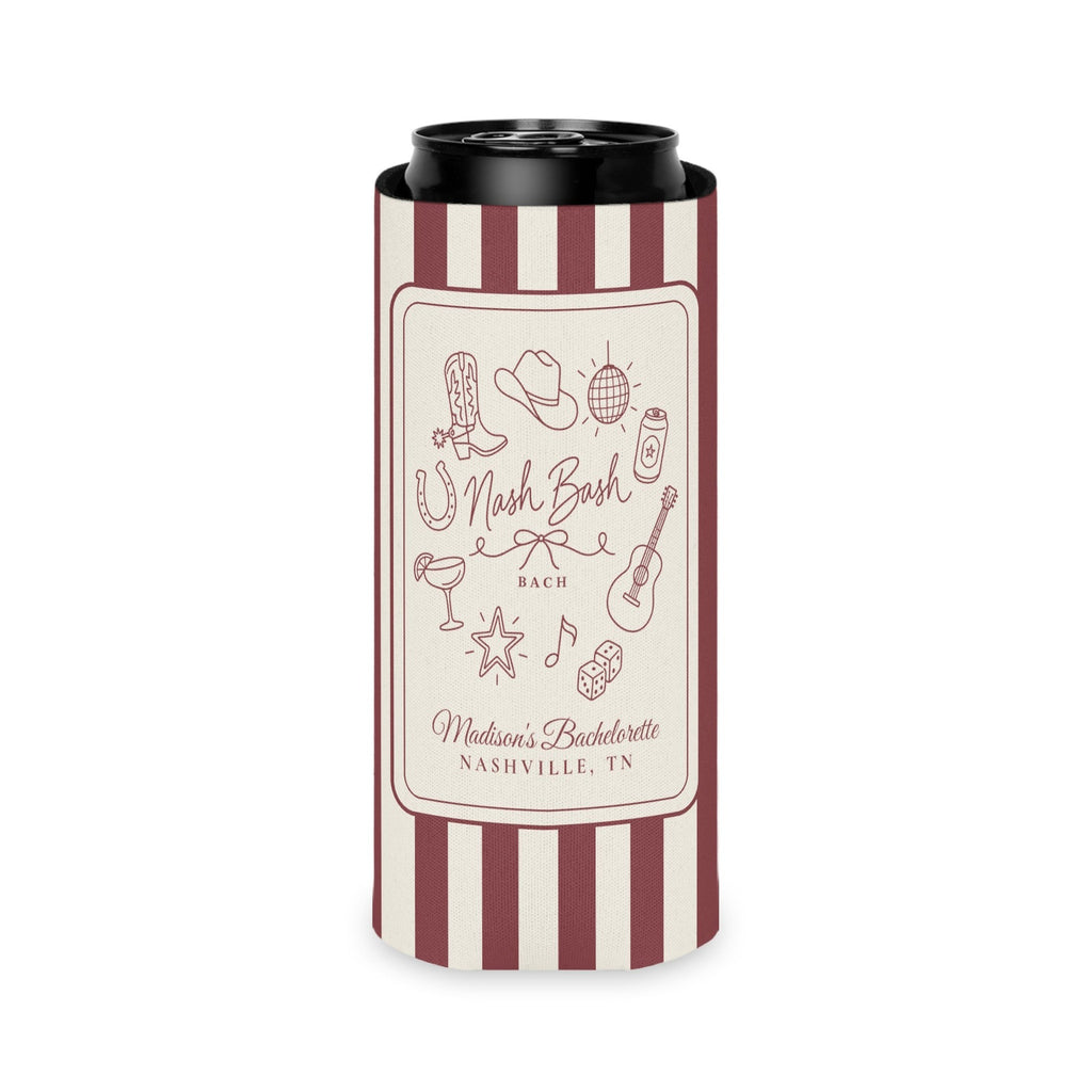 Nash Bash slim can cooler for tall seltzer cans, Chili