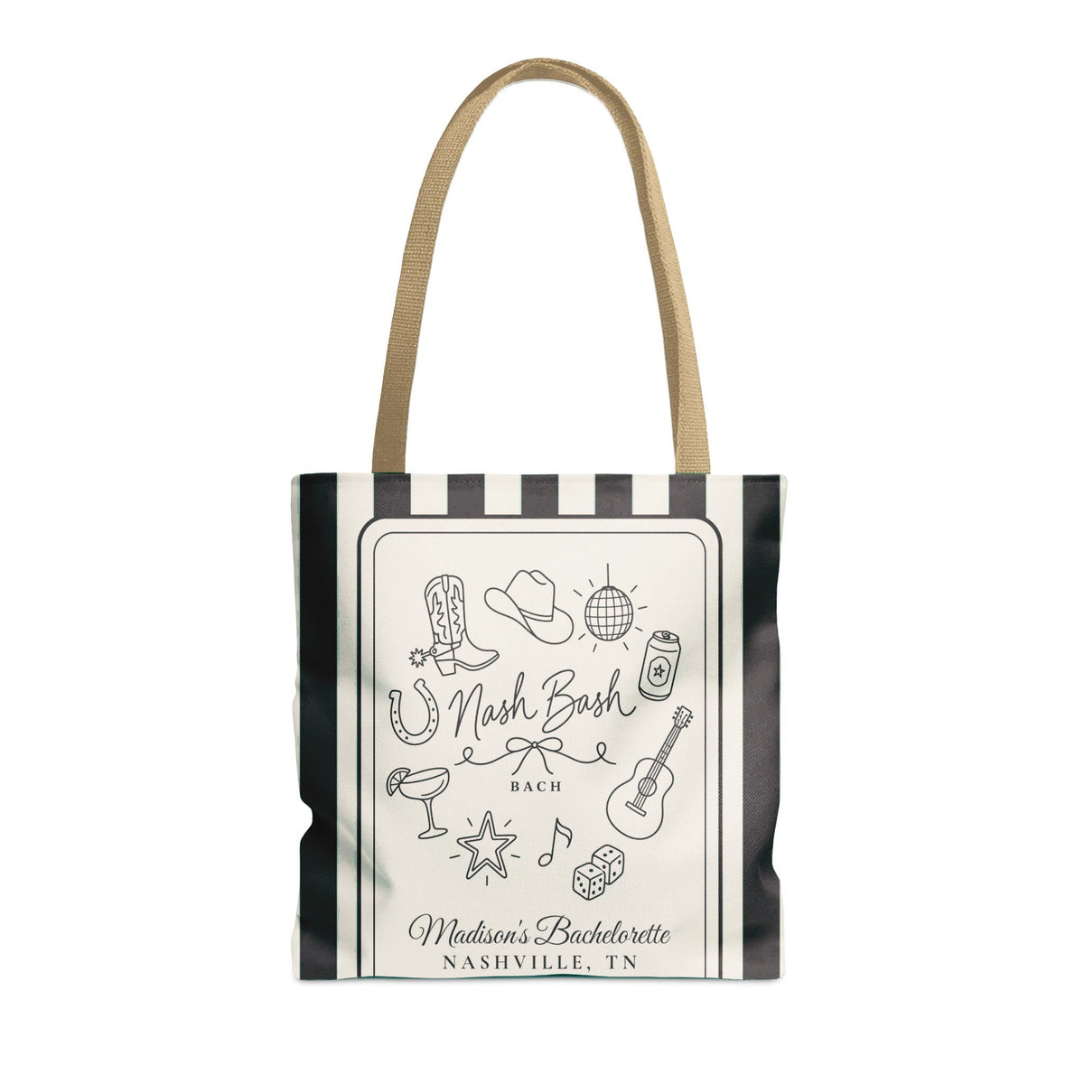 Nash Bash striped tote bag, Black