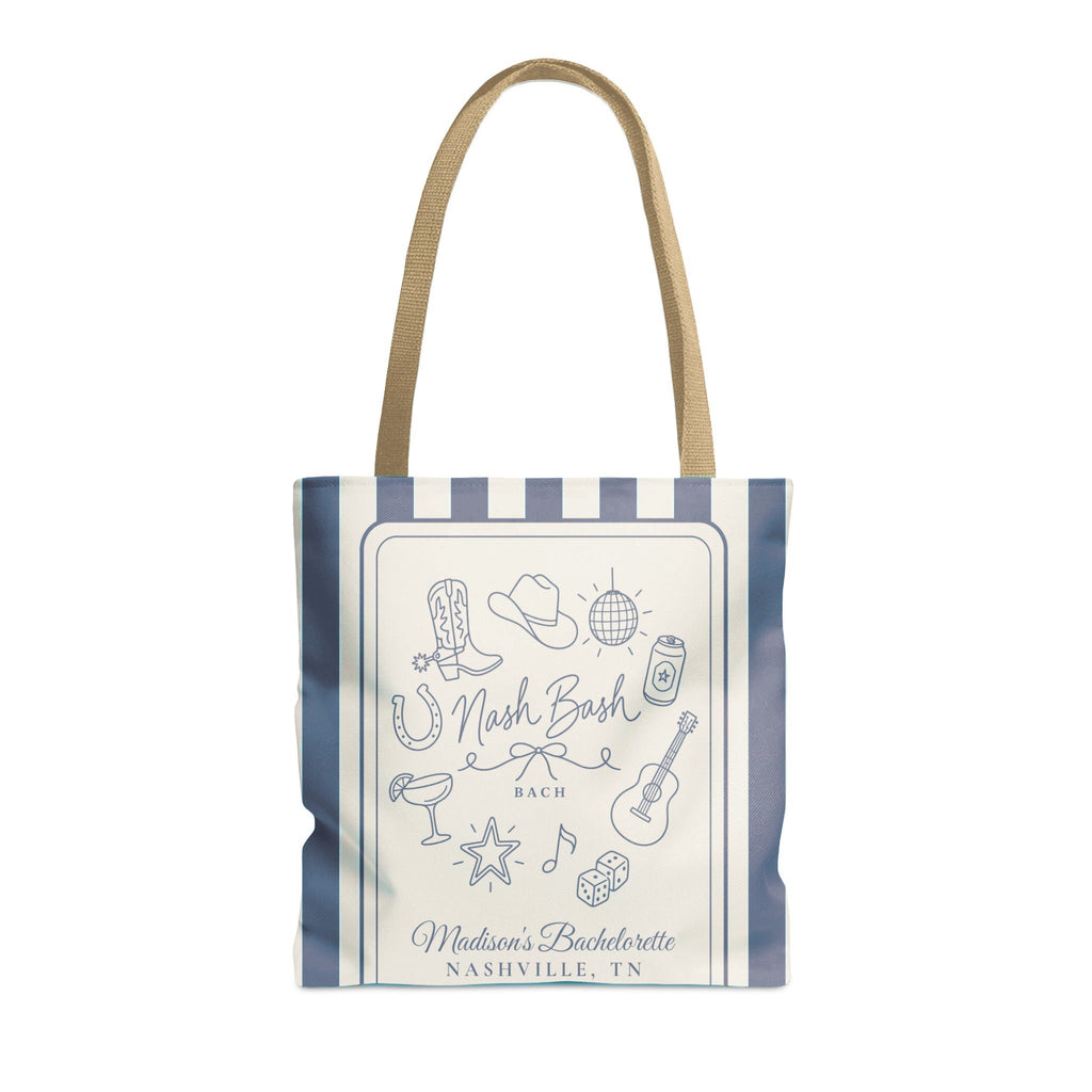 Nash Bash striped tote bag, Blue Jean
