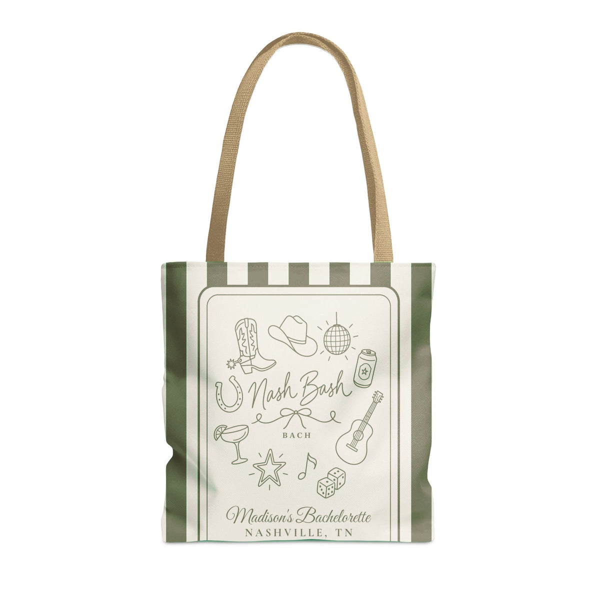 Nash Bash striped tote bag, Moss