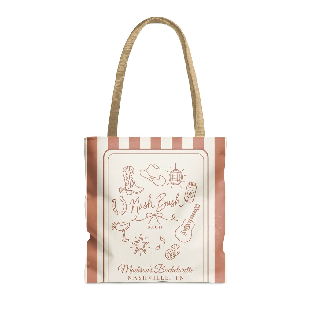 Nash Bash striped tote bag, Terracotta