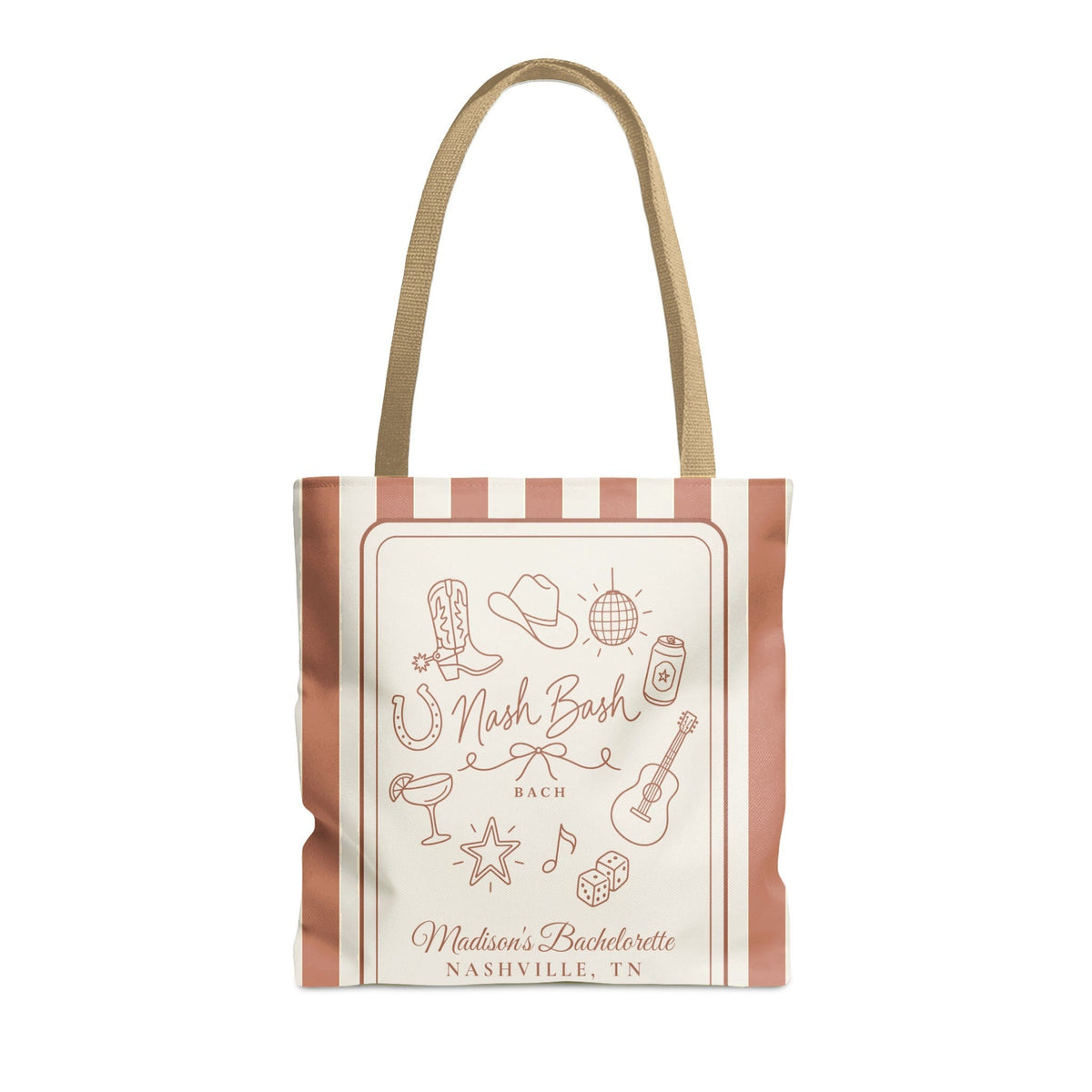 Nash Bash striped tote bag, Terracotta