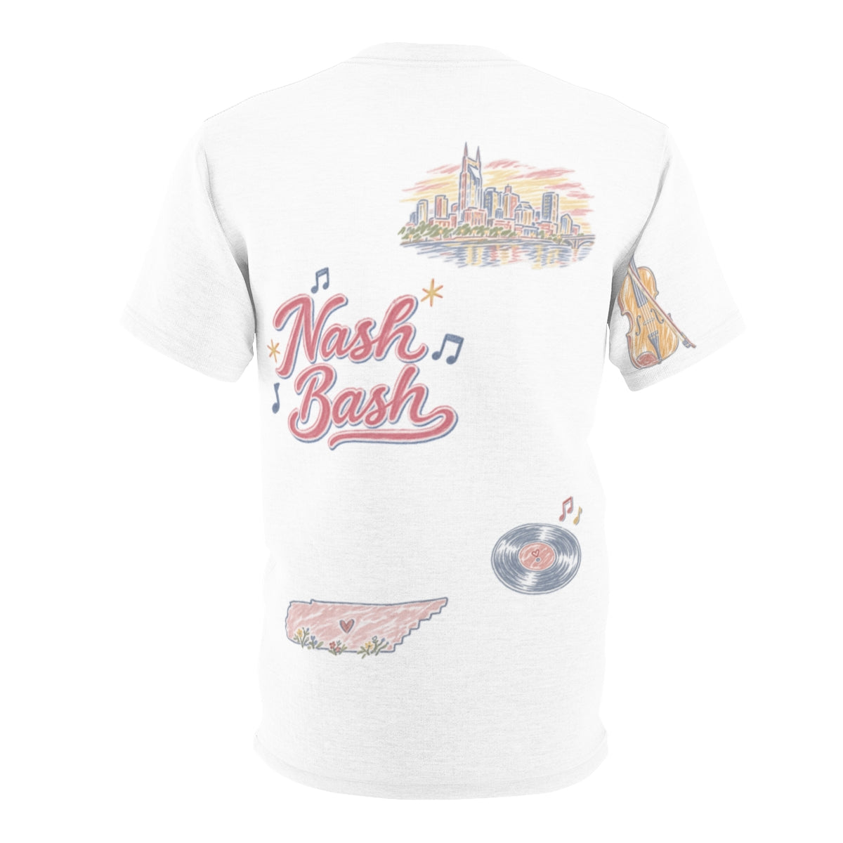 Nashville Bride Doodles T-shirt, flat back