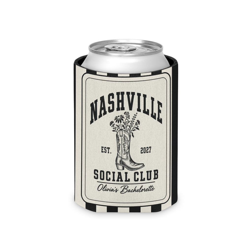 Nashville Social Club striped can cooler, Black