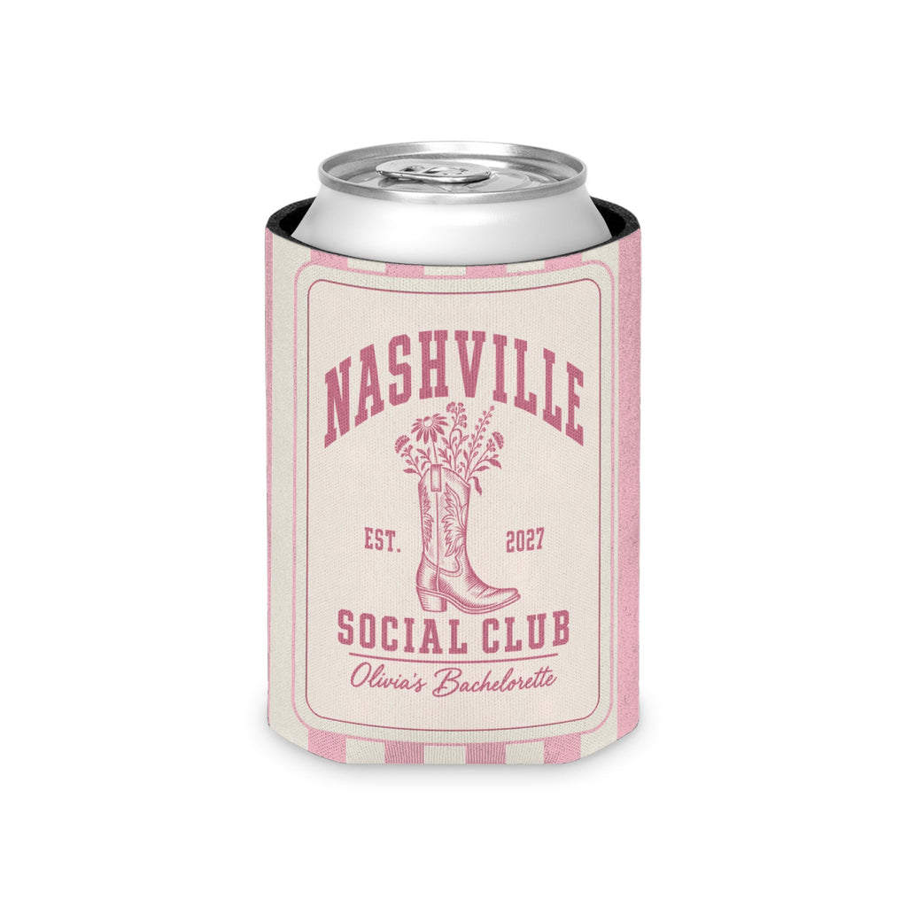 Nashville Social Club striped can cooler, Blossom