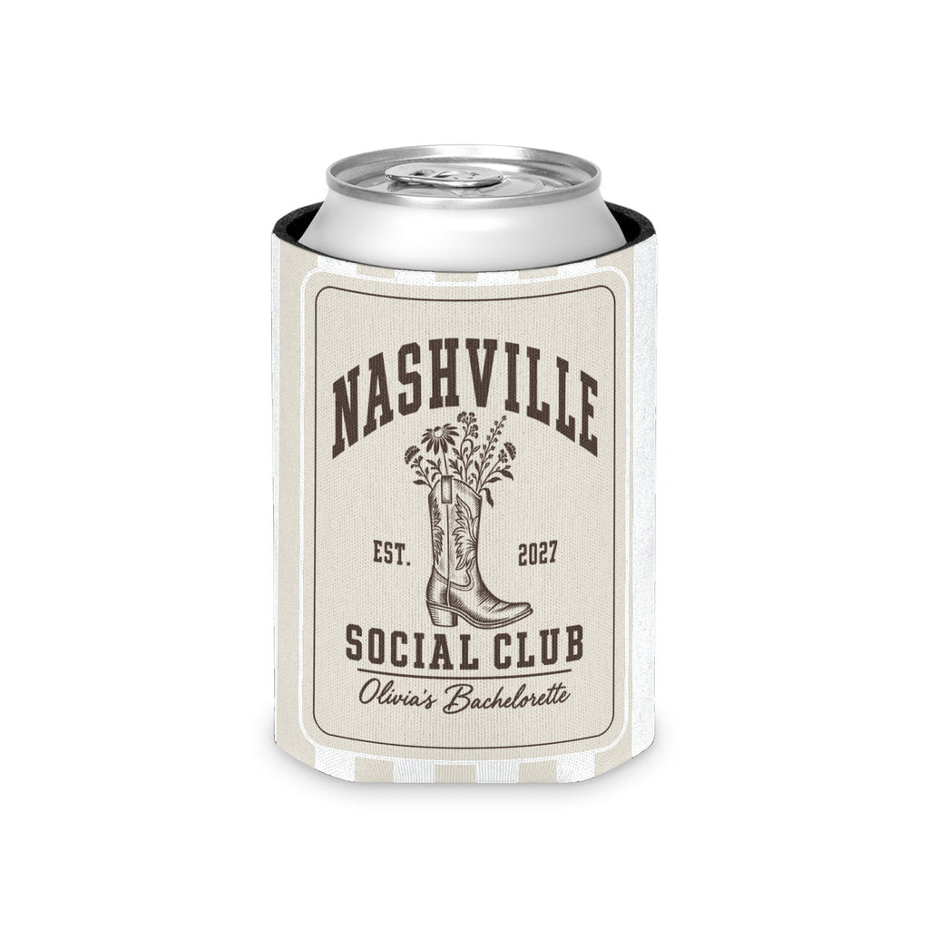 Nashville Social Club striped can cooler, Bride